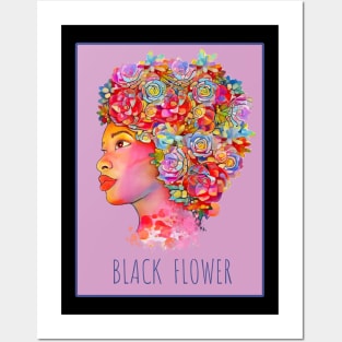 Black girl with floral hair, black lives matter, african american Posters and Art